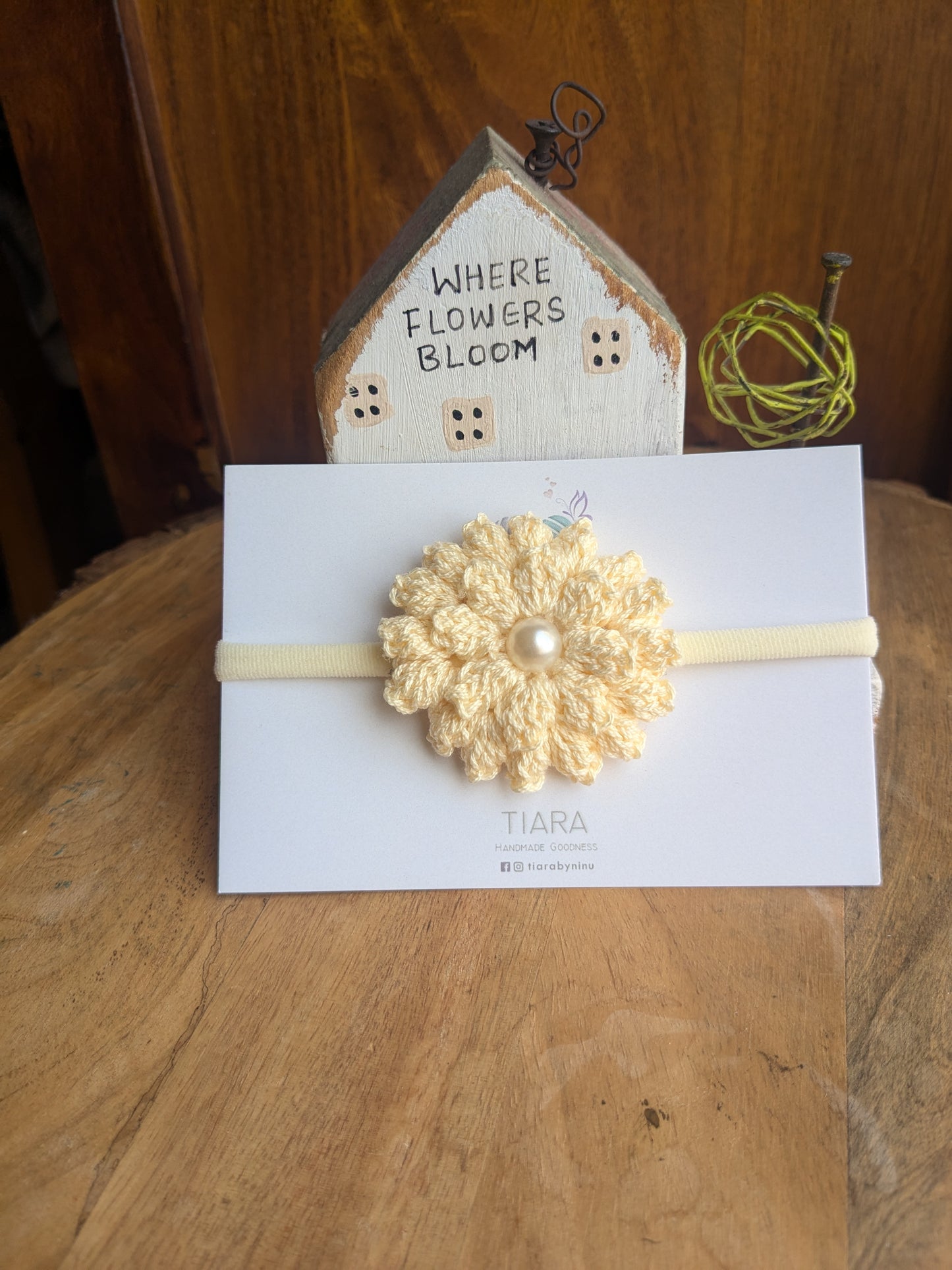 Baby Headband - Cream Dahlia