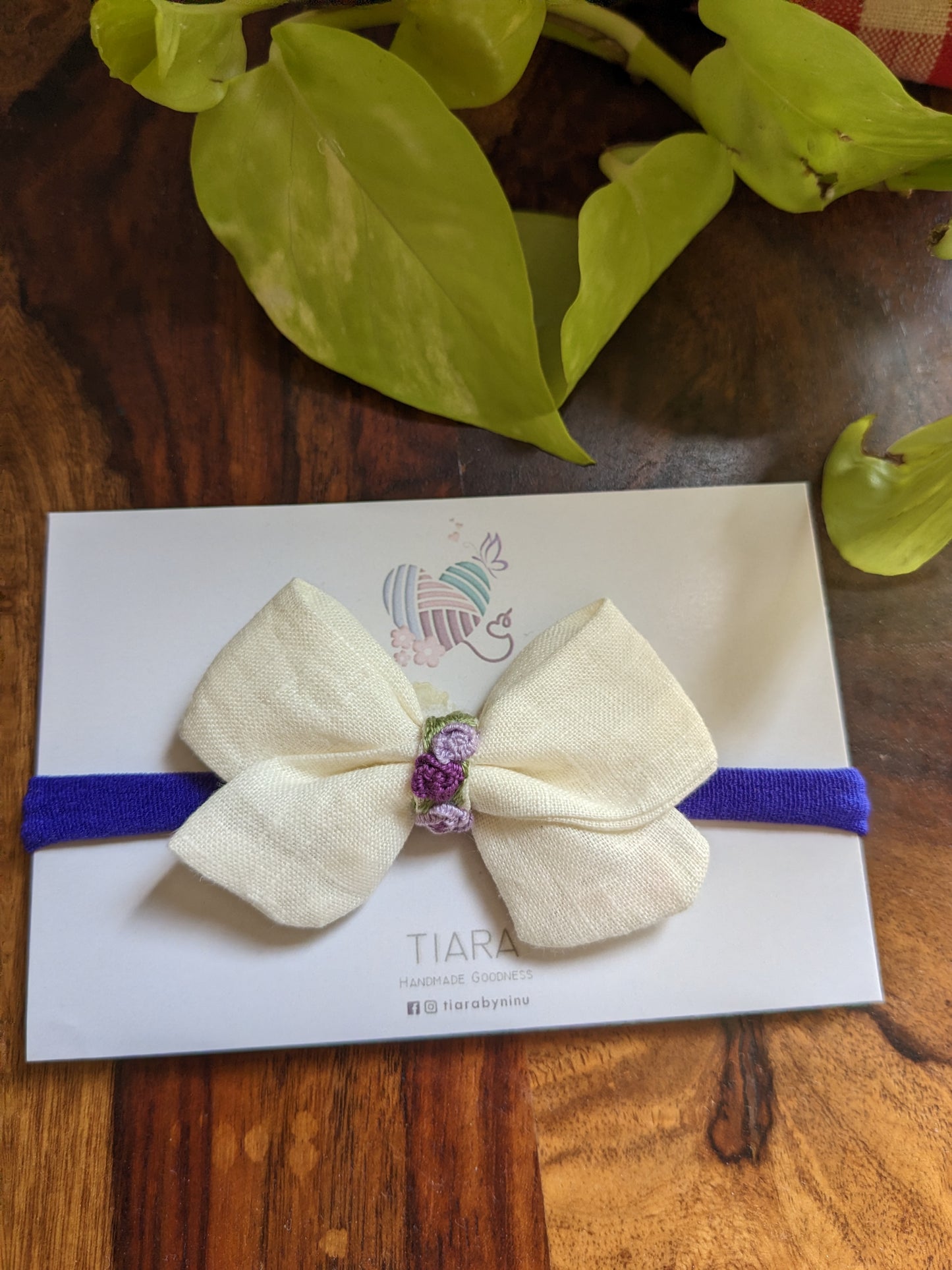 Purple roses - sailor bow headband
