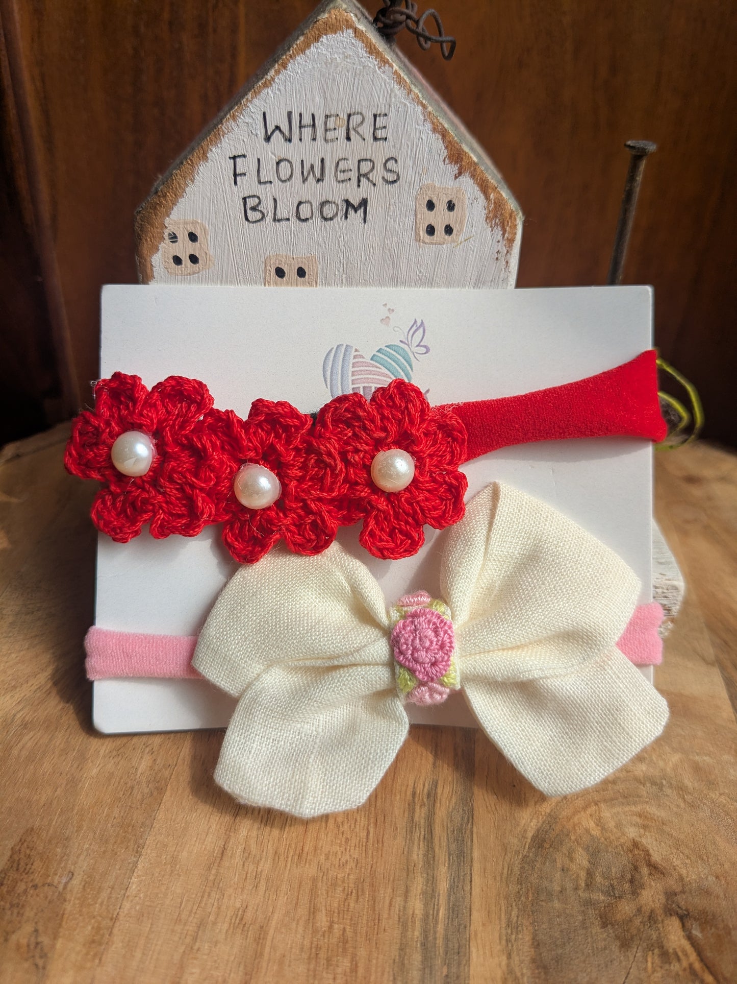 Bow and Blooms - Set of two headbands