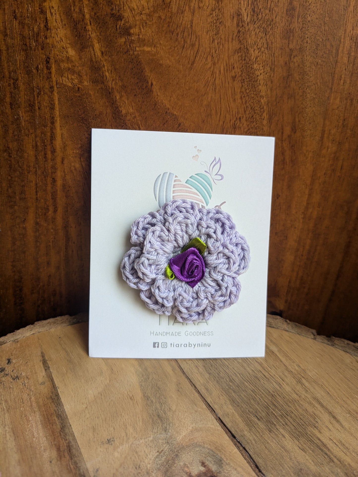 Cornflower-Crochet Flower Hairclip
