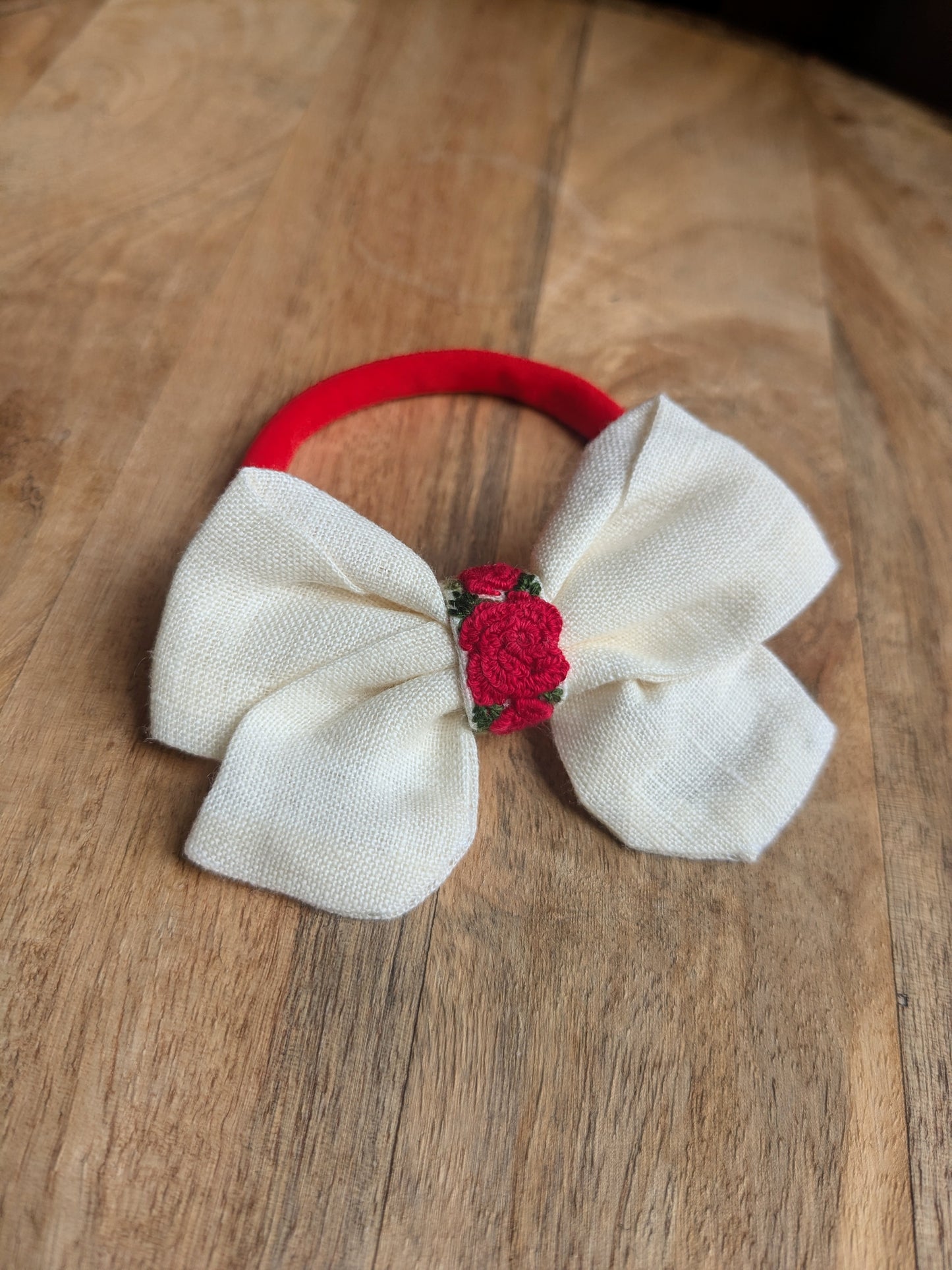 Red Roses - Sailor bow baby headband