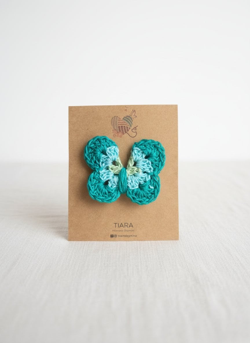 Teal butterfly hairclip