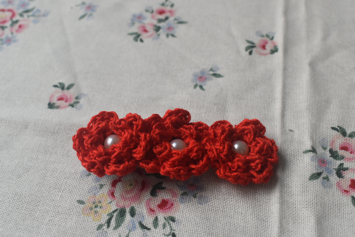 Button Rose Barrettes