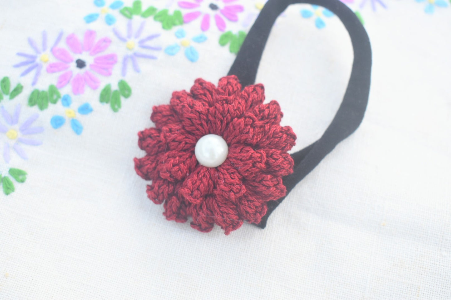 Baby Headband -Maroon Dahlia