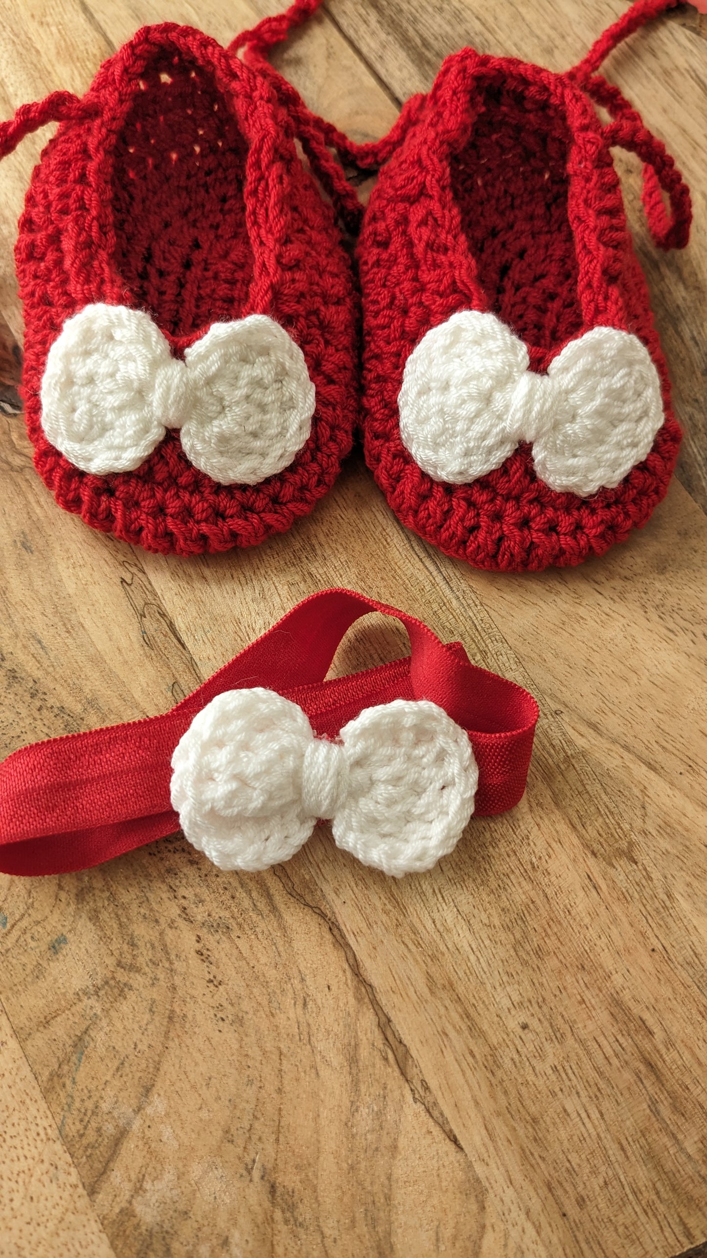 Baby Booties and headband- Red