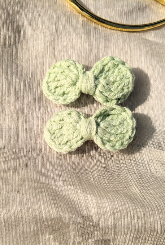 Bow clips - Pastel Green