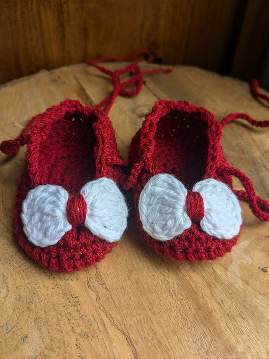 Baby Booties and headband- Red