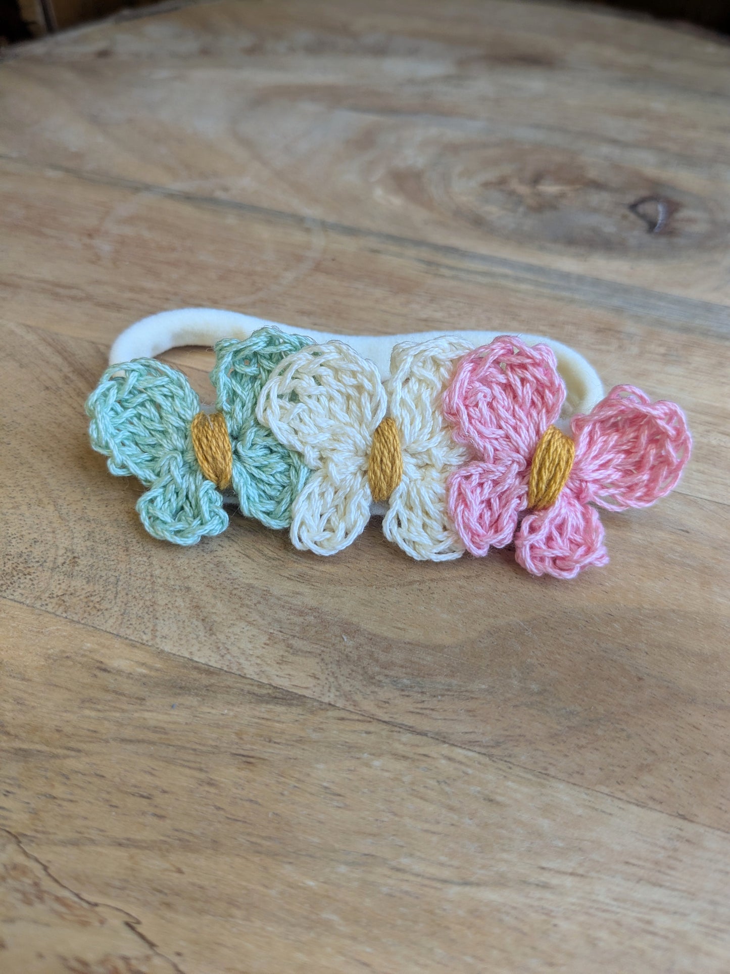 Sakura - crochet butterfly headband
