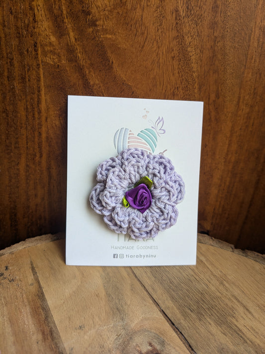Cornflower-Crochet Flower Hairclip
