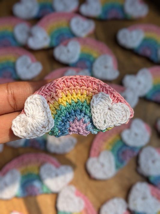 Crochet Rainbow Hairclip- Pastel colours