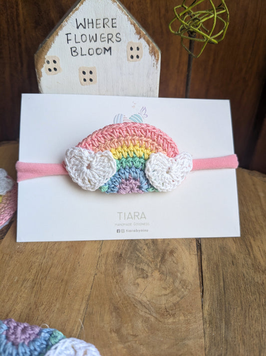 Crochet Rainbow Headband- Pastel colours