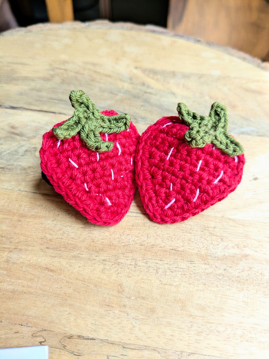 Crochet Strawberry Hairtie
