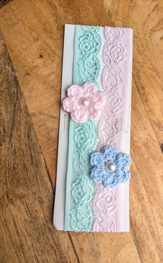 Dreamy - set of two crochet flower headbands