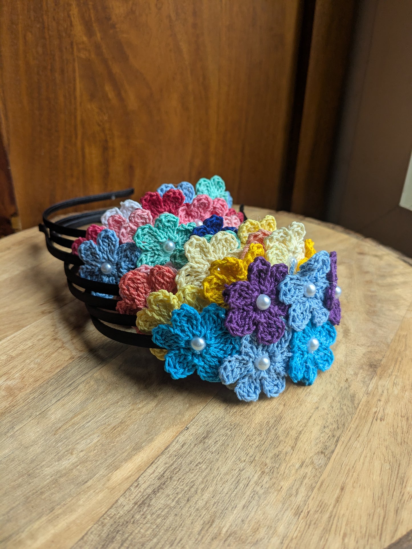  handmade crochet flower hairbands 
