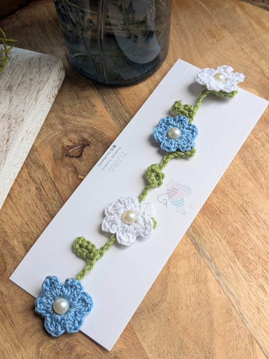 Floral Vine Headband - Blue