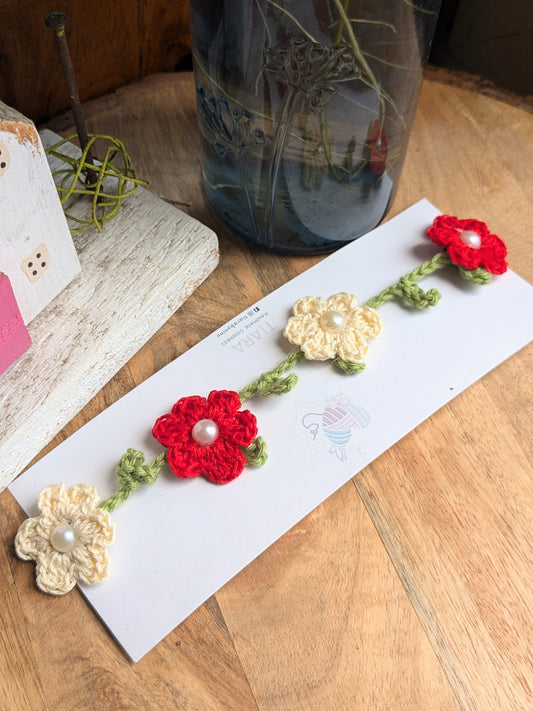 Floral Vine Headband - Red Cream