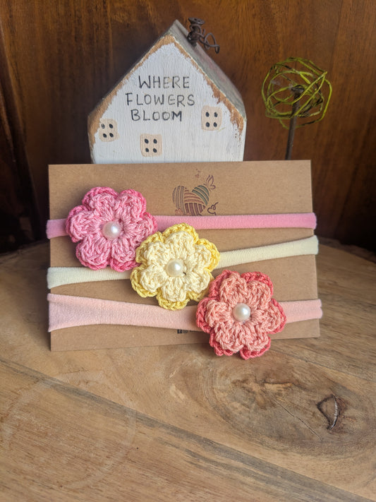 Sweet as Roses -set of 3 headbands