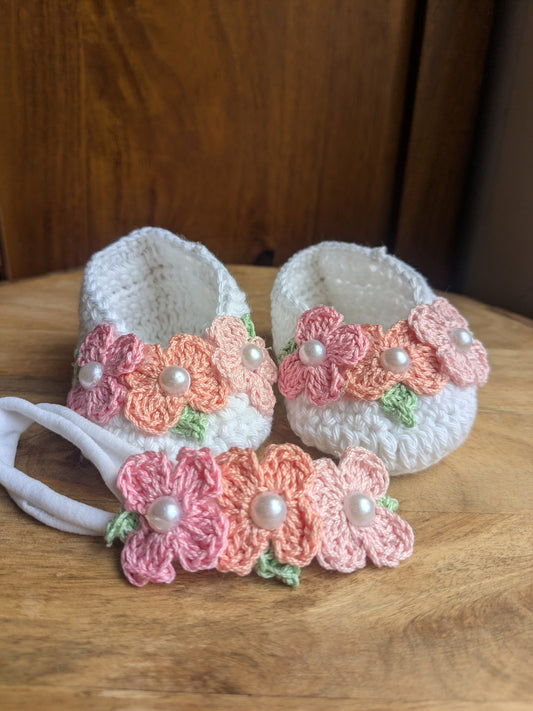 Pastel Dreams- Booties and Headband