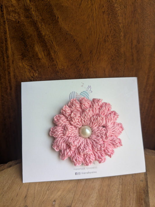 Pink Dahlia Hairclip