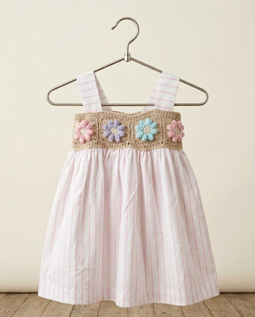 Floral crochet yoke Dress