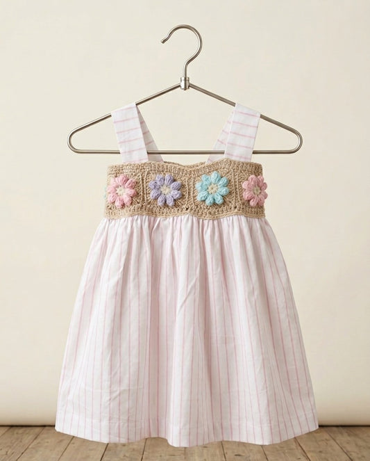 Floral crochet yoke Dress