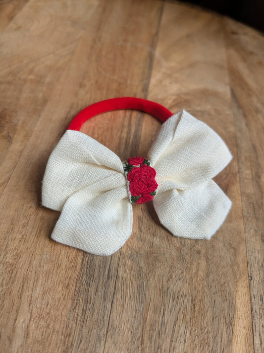 Red Roses - Sailor bow baby headband