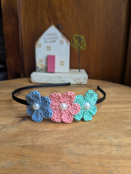 Summer Sorbet - crochet flowers hairband