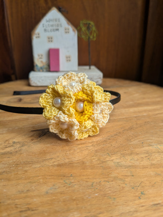 Yellows -Crochet Flower Hairband