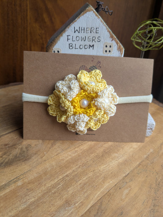 Yellow Hydrangea Baby Headband