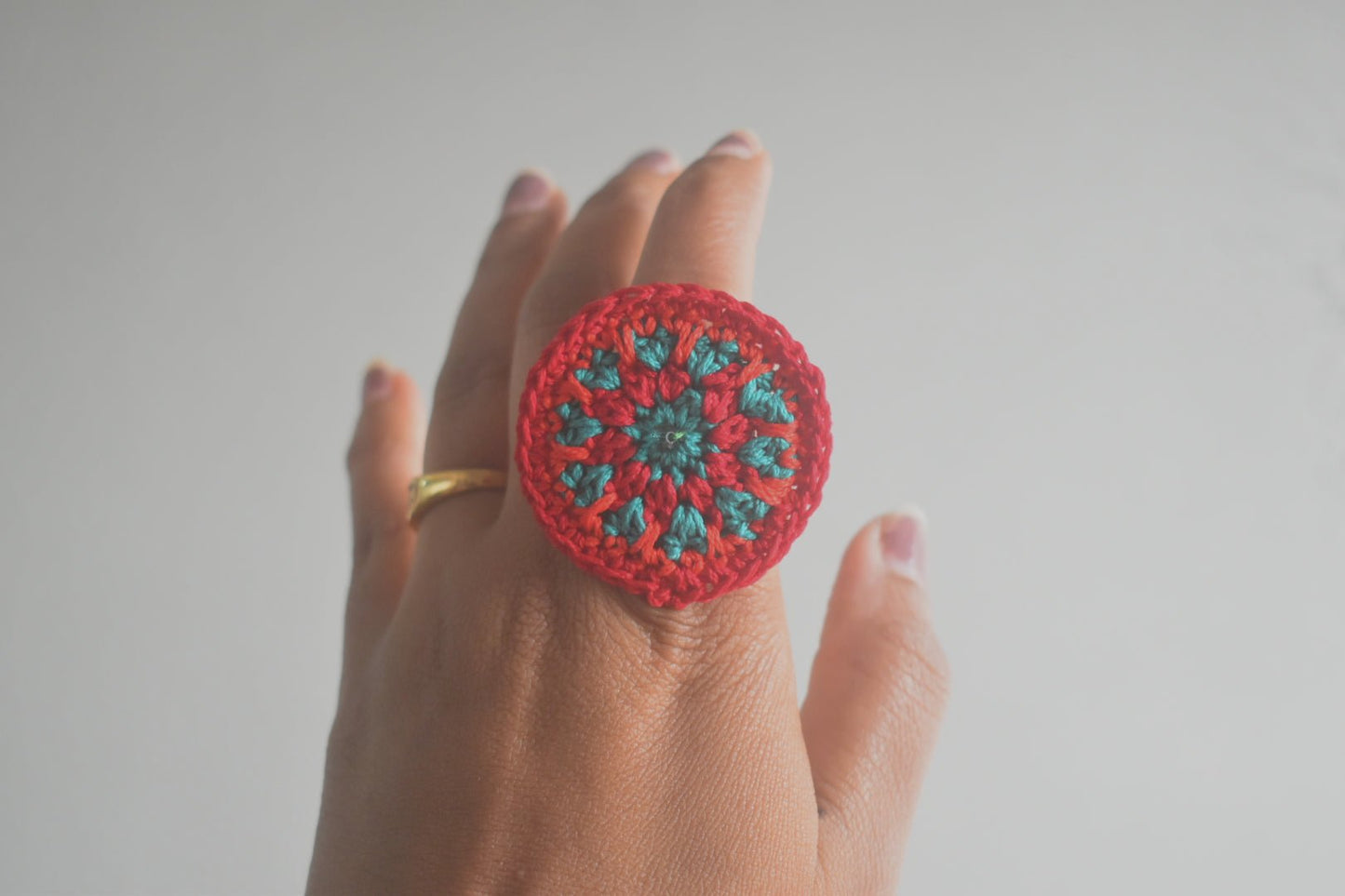 Mandala finger ring