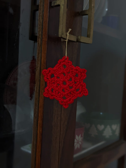 Red snowflake ornament